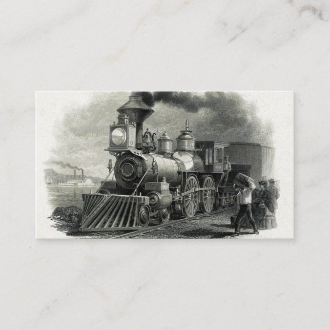Vintage Steam Train Business Card (Front)