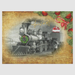 Vintage Steam Train Christmas Tissue Paper