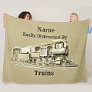 Vintage Steam Train Easily Distracted By, Add Name Fleece Blanket