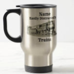 Vintage Steam Train Easily Distracted By, Add Name Travel Mug