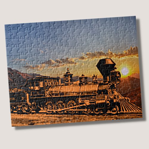 Vintage Steam Train Engine CPRR 229 Railroad Jigsaw Puzzle