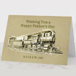Vintage Steam Train Engine Father's Day  Card<br><div class="desc">Vintage Steam Train for any train enthusiast - - See Lots More Train Theme Gifts in my store - Have a look NOW! - there will be something you love!</div>