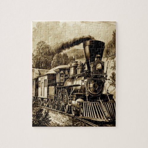 Vintage Steam Train Engine Locomotive Jigsaw Puzzle