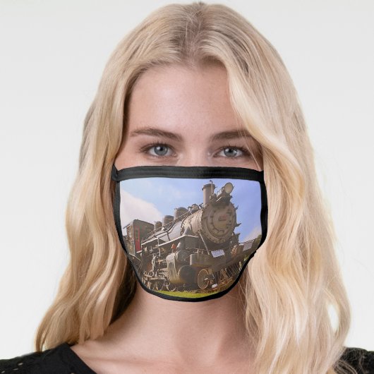 Vintage Steam Train Face Mask (Worn Her)