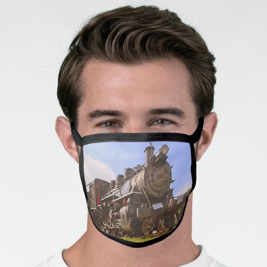 Vintage Steam Train Face Mask (Worn Him)