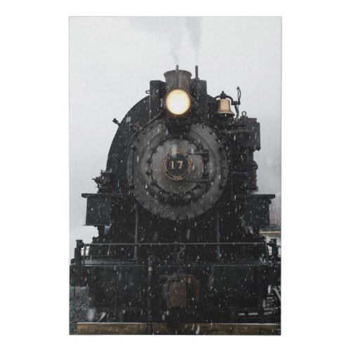 Vintage Steam Train Faux Canvas Print