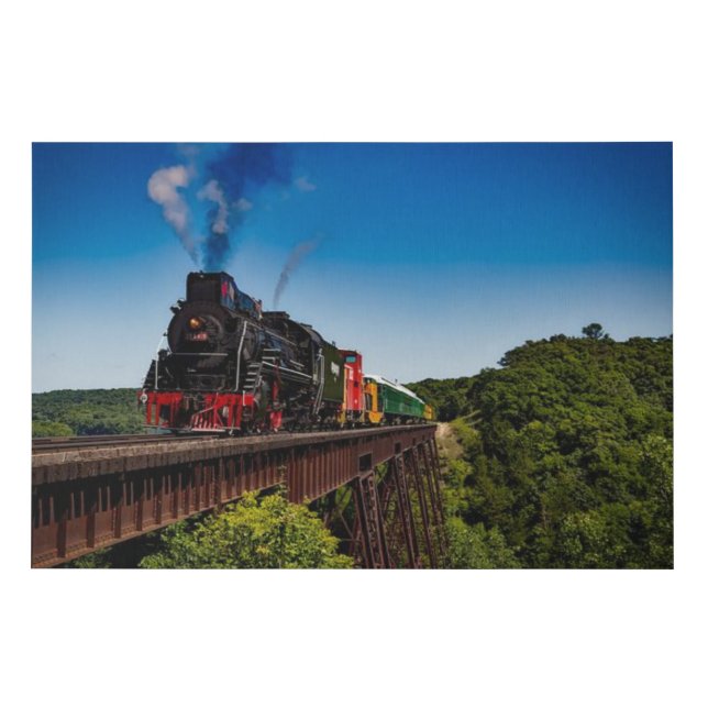 Vintage Steam Train Faux Canvas Print (Front)