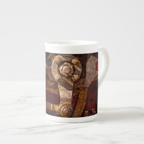 Vintage steam train gear bone china mug