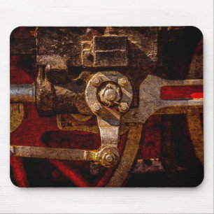 Vintage steam train gear mouse pad