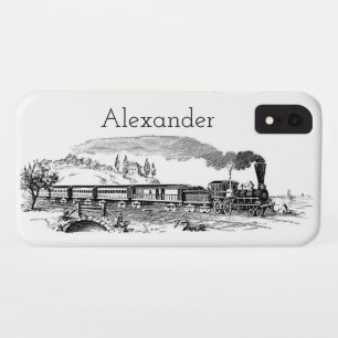 Vintage Steam Train Illustration iPhone XR Case