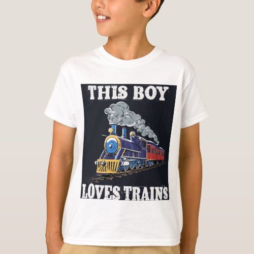 Vintage Steam Train Illustration T_Shirt