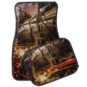 Vintage Steam Train - In Steam Car Floor Mat