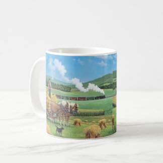 Vintage steam train landscape mug