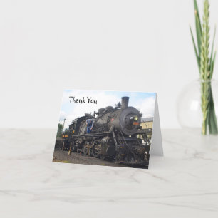 Vintage Steam Train Letterpress Thank You Card