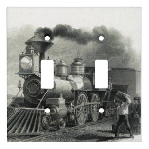 Vintage Steam Train Light Switch Cover