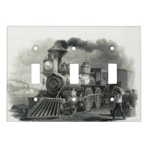 Vintage Steam Train Light Switch Cover