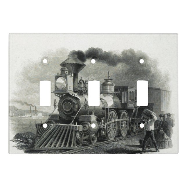 Vintage Steam Train Light Switch Cover (Front)