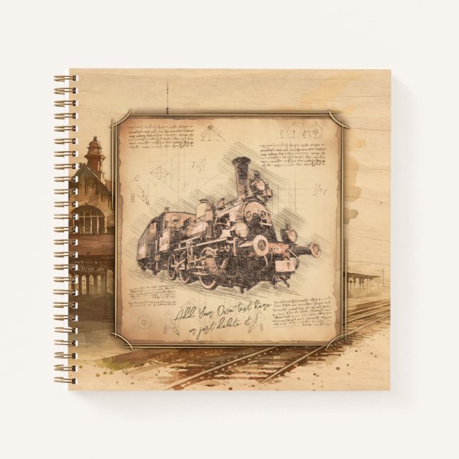 Vintage Steam Train / Locomotive Art. Driver Gift Notebook (Front)