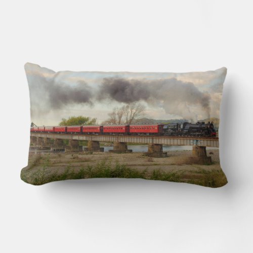 Vintage Steam Train Lumbar Pillow