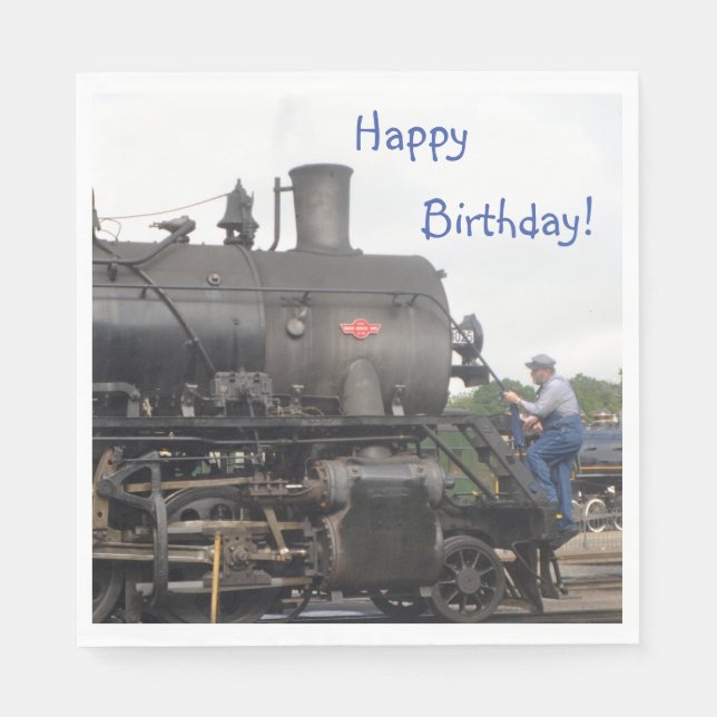 Vintage Steam Train Napkins (Front)