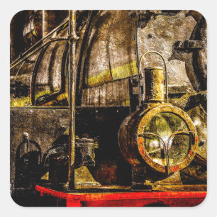 Vintage Steam Train - Old Timer Square Sticker