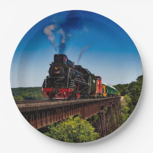 Vintage Steam Train Paper Plates