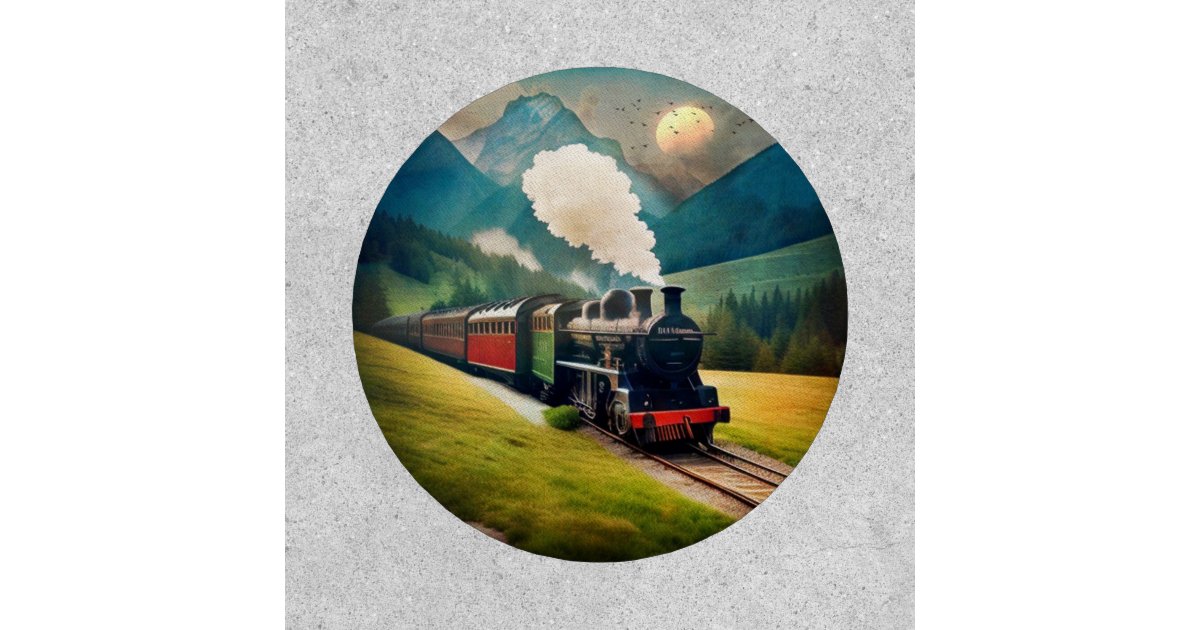 Vintage Steam Train Patch | Zazzle