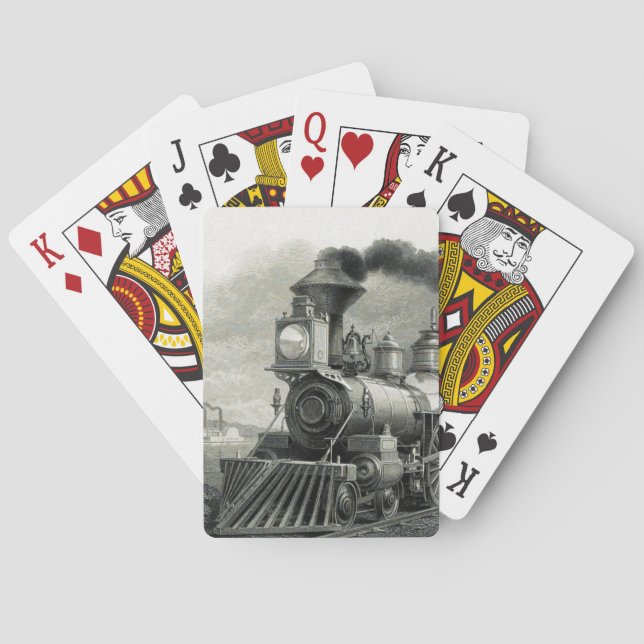 Vintage Steam Train Poker Cards (Back)
