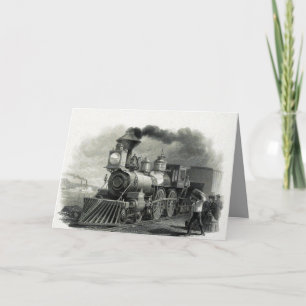 Vintage Steam Train Thank You Card
