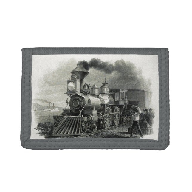 Vintage Steam Train Trifold Wallet (Front)