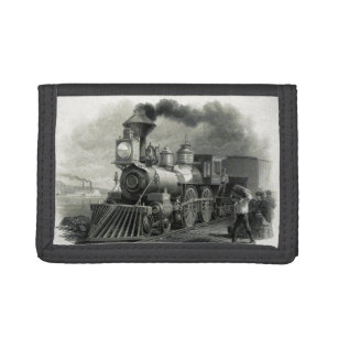 vintage Steam Train Trifold Wallet