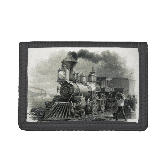 vintage Steam Train Trifold Wallet (Front)