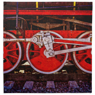 Vintage Steam Train Wheels Cloth Napkin