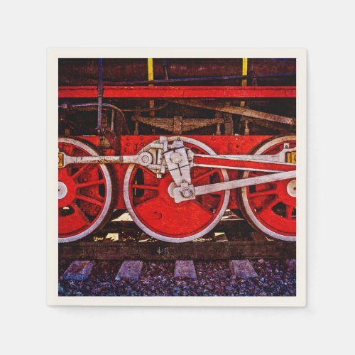 Vintage Steam Train Wheels Napkins