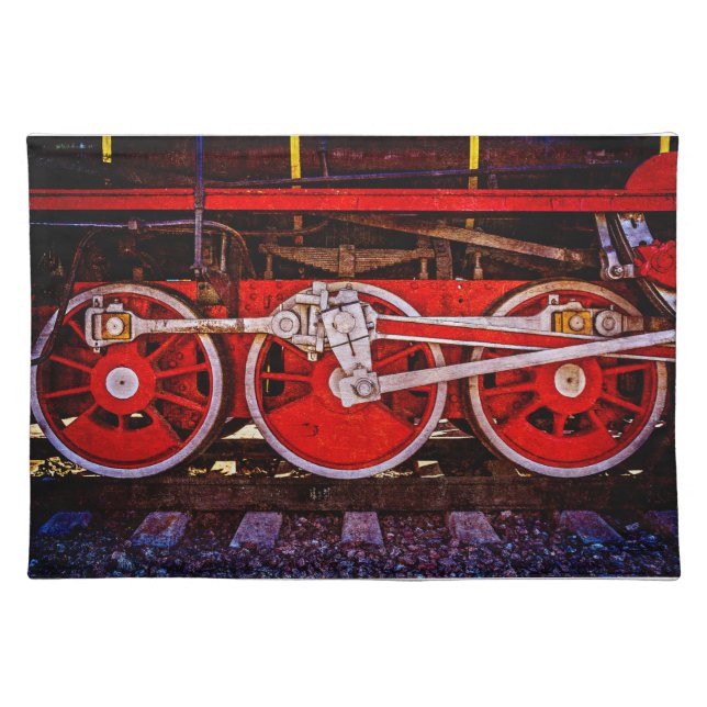 Vintage Steam Train Wheels Placemat (Front)