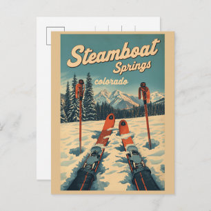 vintage Steamboat Springs Colorado rivers gifts Holiday Postcard