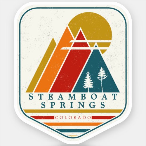 Vintage Steamboat Springs Colorado Skiing Souvenir Sticker