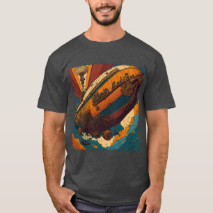 Vintage Steampunk Airship Adventure T-Shirt