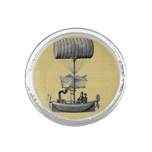 Vintage Steampunk Airship Ring (Front)