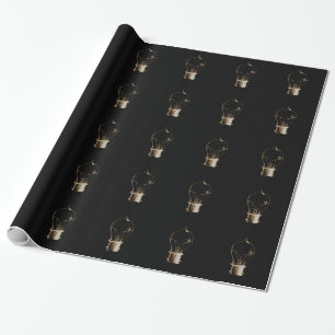 Vintage Steampunk Art Lighted Light bulb Wrapping Paper