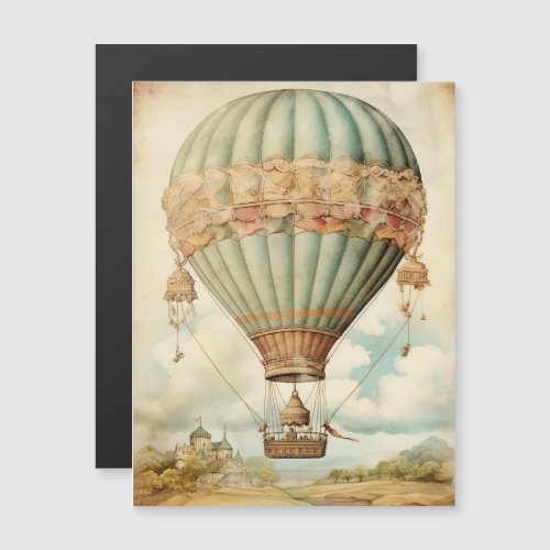 Vintage Steampunk Blue Hot Air Balloon