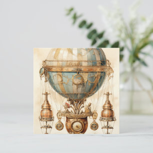 Vintage Steampunk Blue Hot Air Balloon (3)