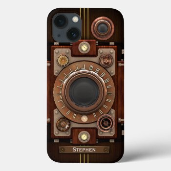 Vintage Steampunk Camera #1c Iphone 13 Case by poppycock_cheapskate at Zazzle