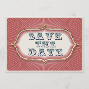 vintage steampunk circus rays save the date
