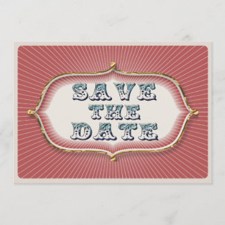 vintage steampunk circus rays save the date