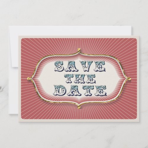vintage steampunk circus rays save the date
