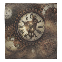 Vintage Steampunk Clocks Bandana Vintage Steampunk Clocks Bandana