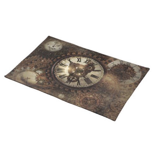 Vintage Steampunk Clocks Placemat