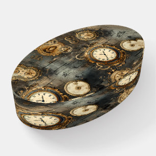 Vintage Steampunk Clockwork Gears Bronze Black Paperweight
