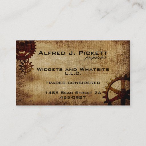 Customizable Vintage Steampunk Cogs Business Card